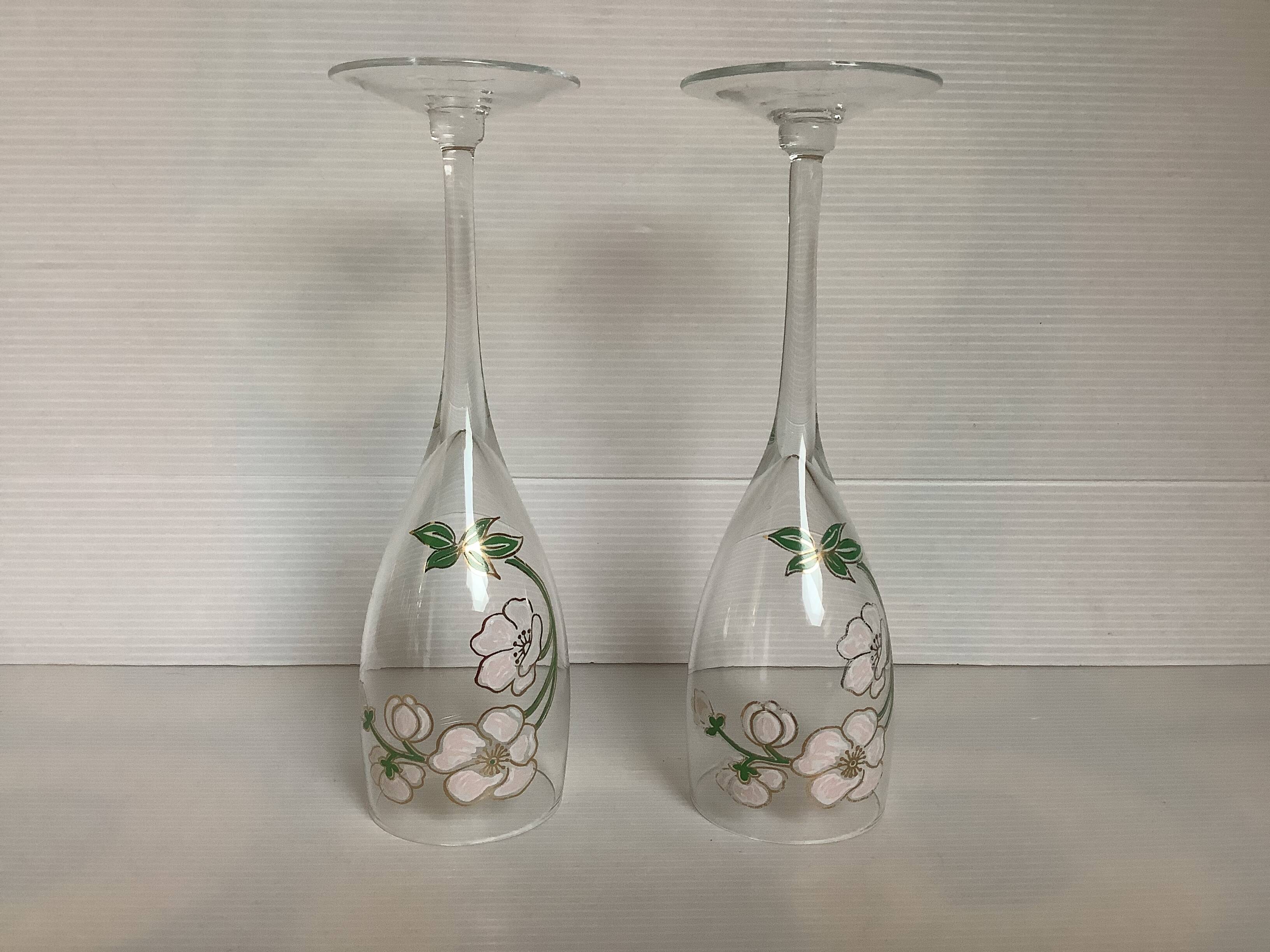 Paire de flûtes à champagne Laurent Perrier belle époque