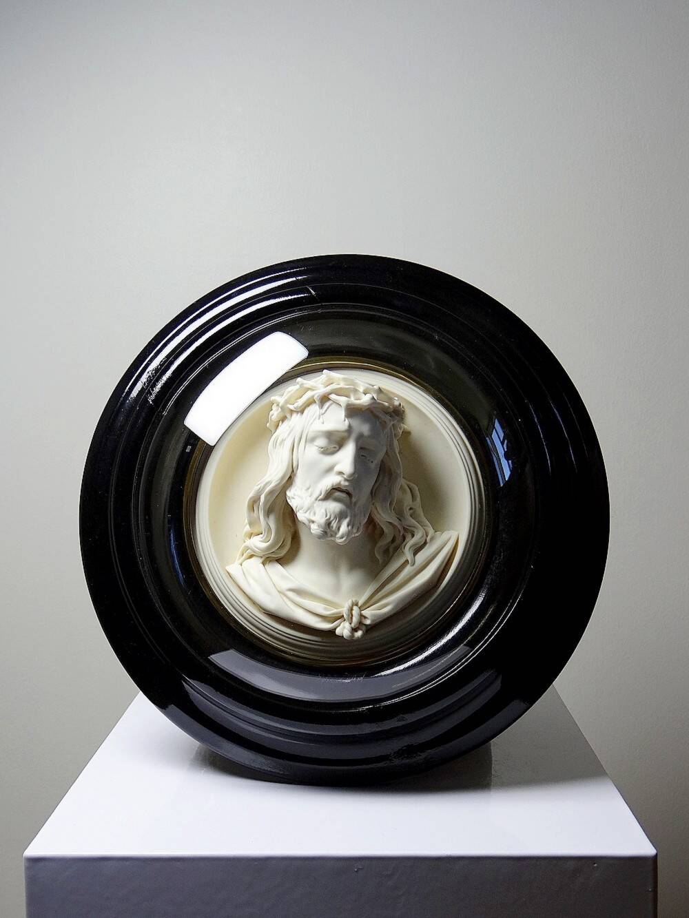 Religious wall medallion, old 19th century napoleon III style