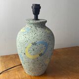 Terracotta lamp base with graphic decor