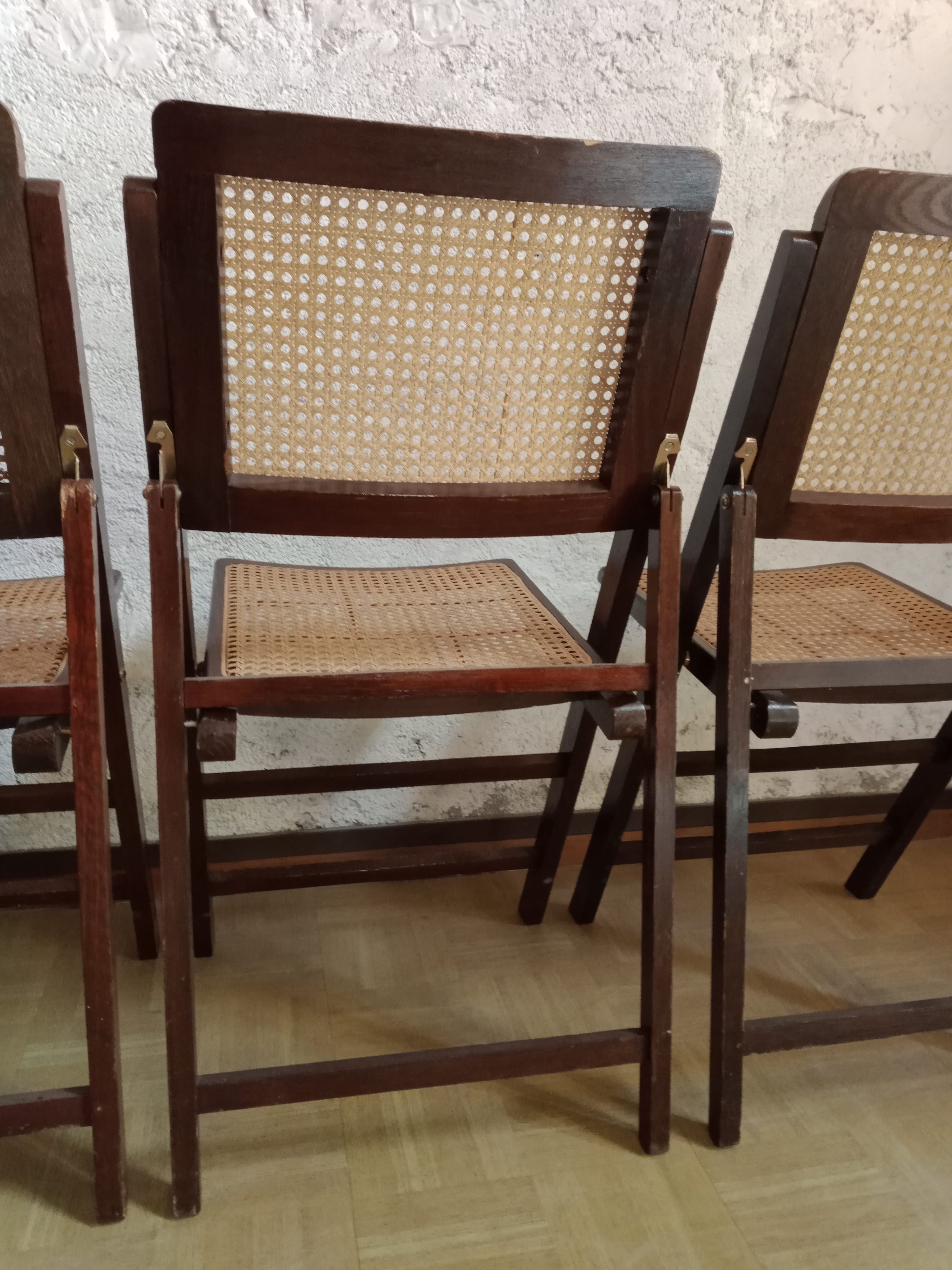 70s folding chairs canning chairs set of four