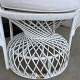 Emmanuelle peacock white armchair