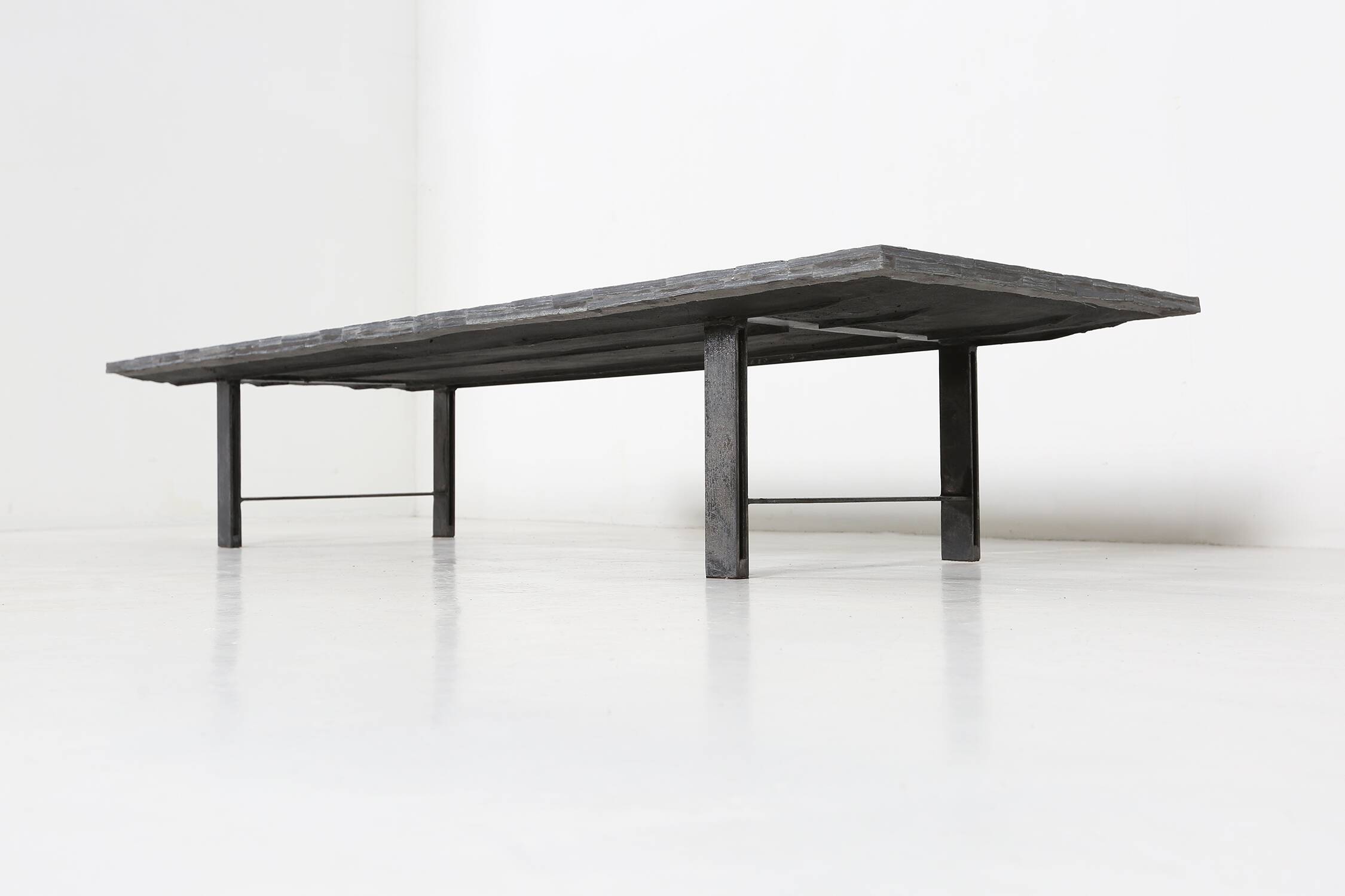 Rare brutalist Brazilian stone coffee table by Pia Manu, ca. 1960
