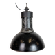 Large Industrial Factory Black Pendant Lamp with Cast Iron Top, 1950s