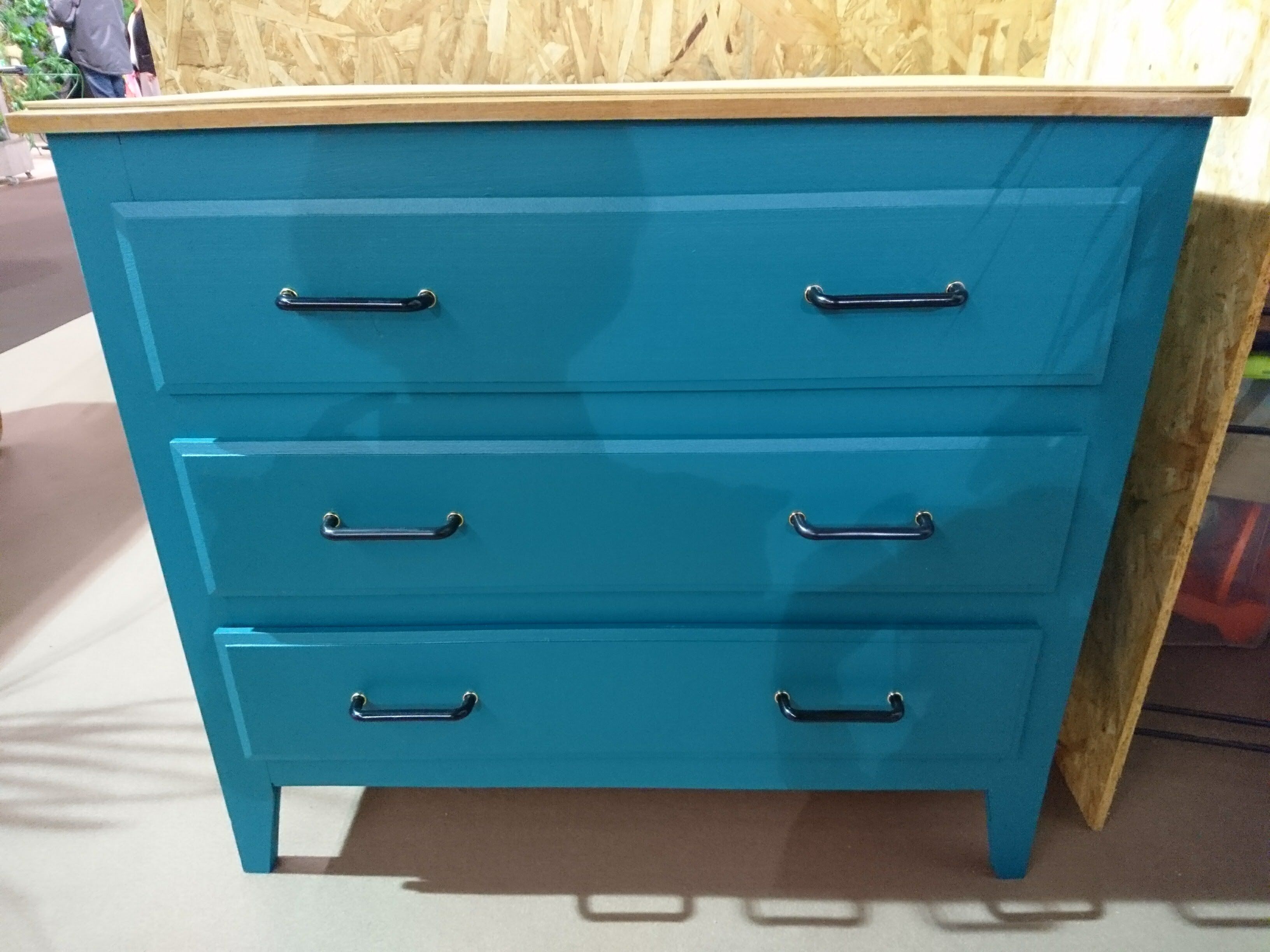Dresser vintage light oak and blue duck