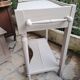 Repainted solid wood side table with lower shelf 1900