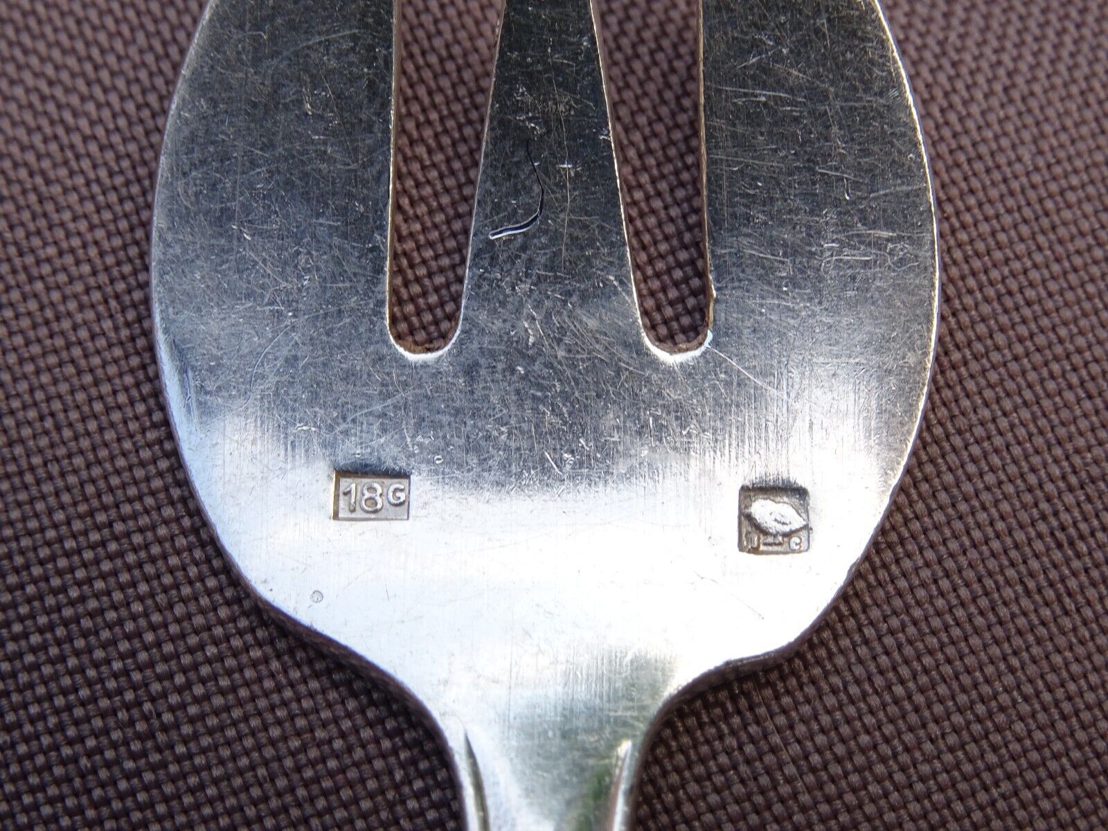 6 silver metal oyster forks shell model