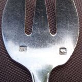 6 silver metal oyster forks shell model