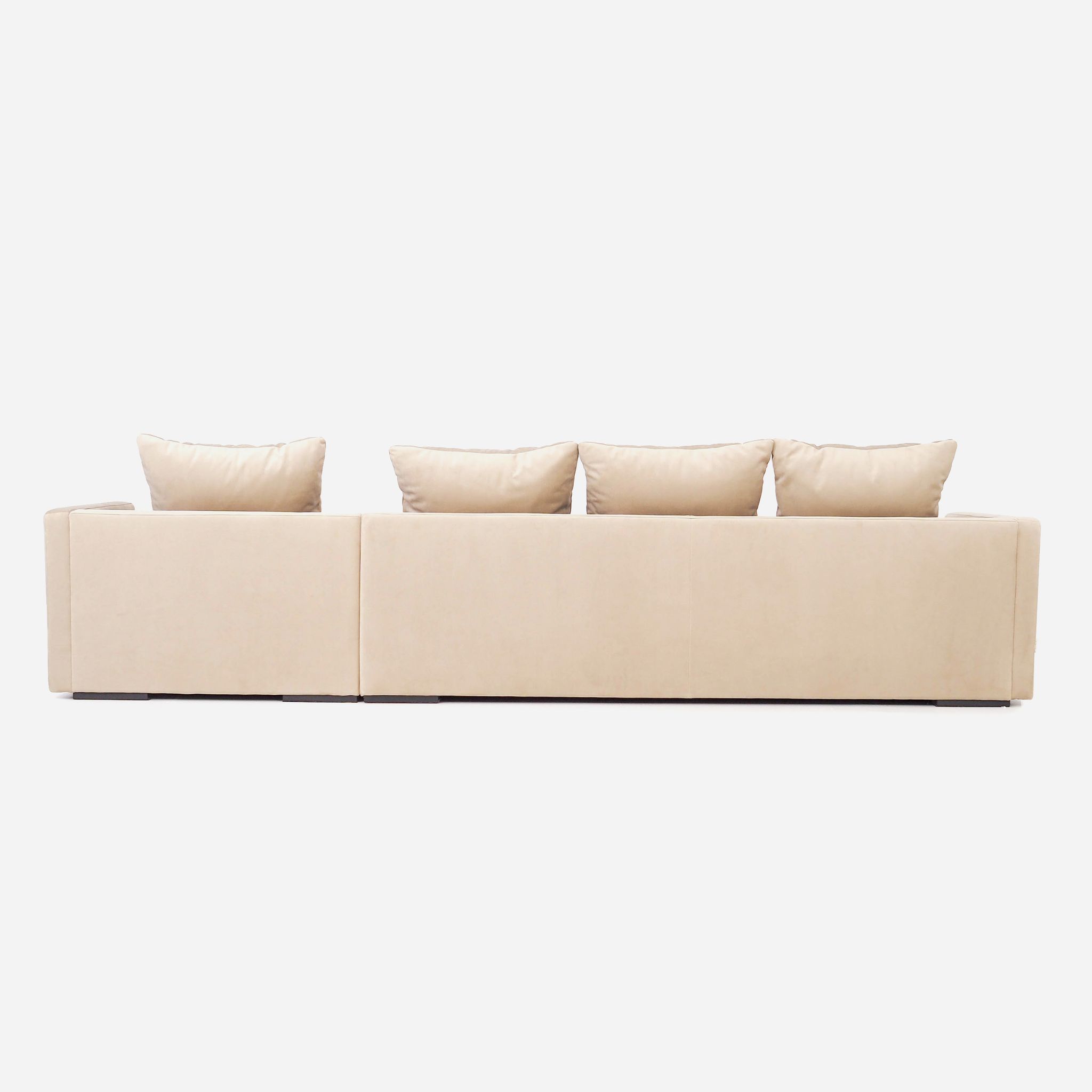 Beige velour corner sofa Copenhagen, Scandinavian design.
