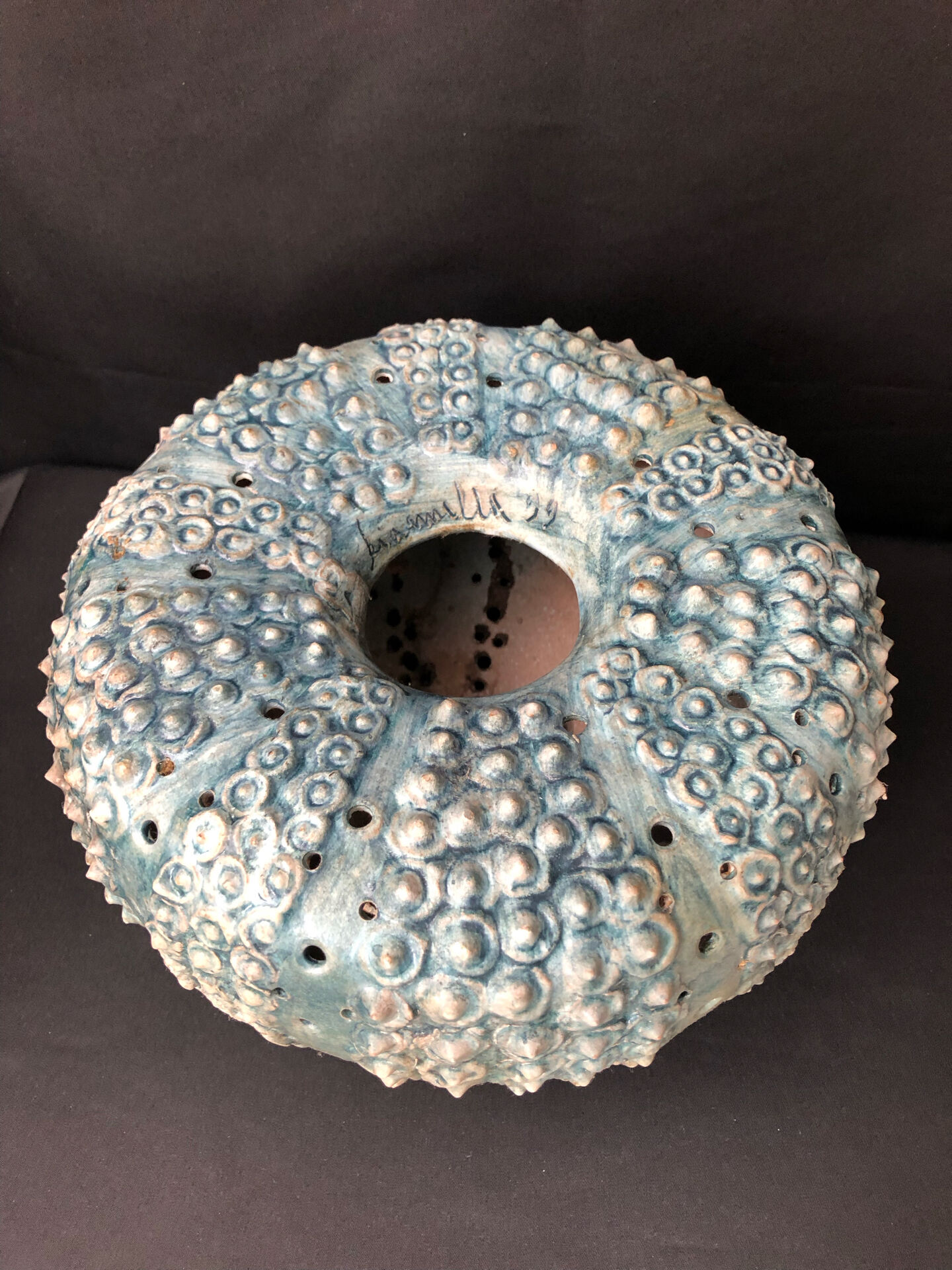 Vintage ceramic forming urchin - signed