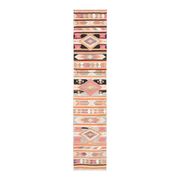 Vintage Turkish Oushak Handmade Wool Cotton Pink Runner Rug 69x333