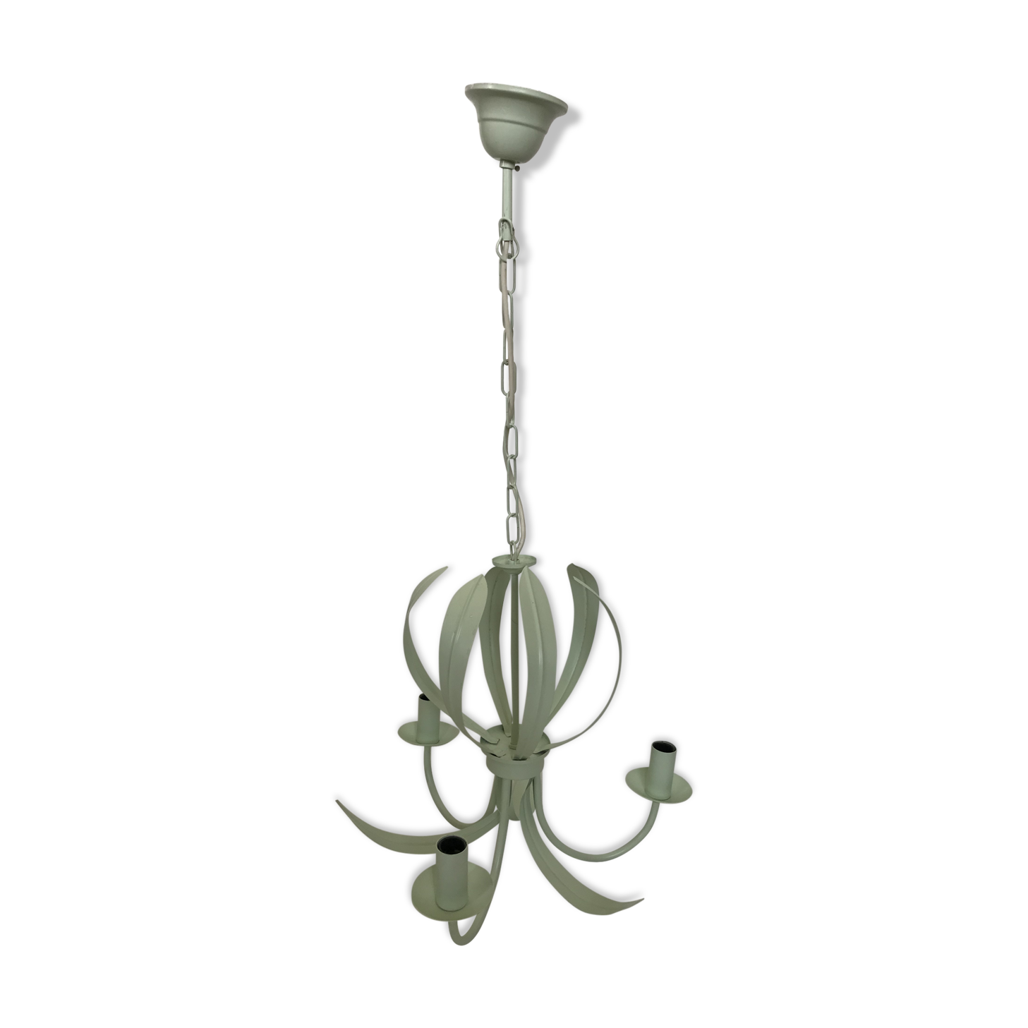 Green water metal chandelier