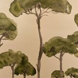 Signed watercolor painting “Lubéron pine forest”