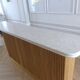 Contemporary bar in solid oak & double terrazzo top - Unique piece