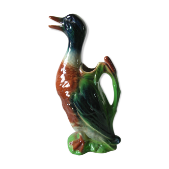 Old pitcher large duck Saint Clément ceramic slurry beautiful color 33 cm n° 2