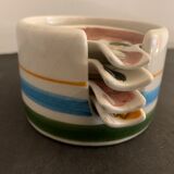 4 individual Italian ceramic stackable ashtrays with women's faces