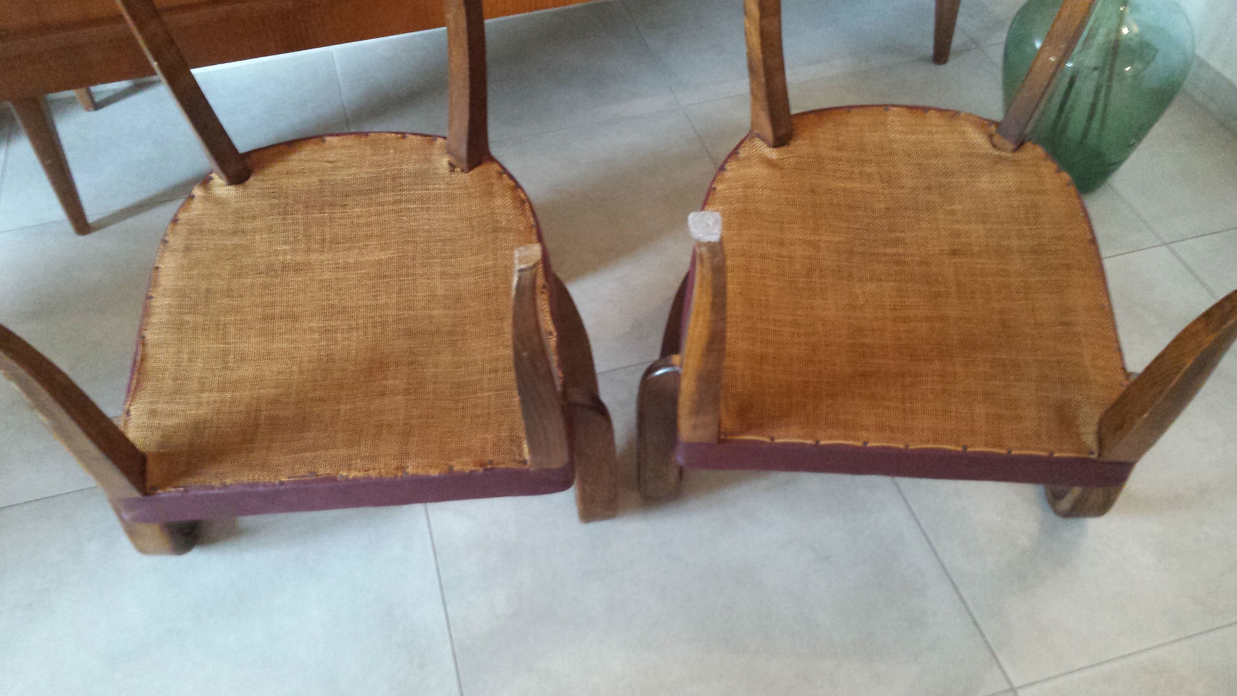raspberry-colored bridge chairs