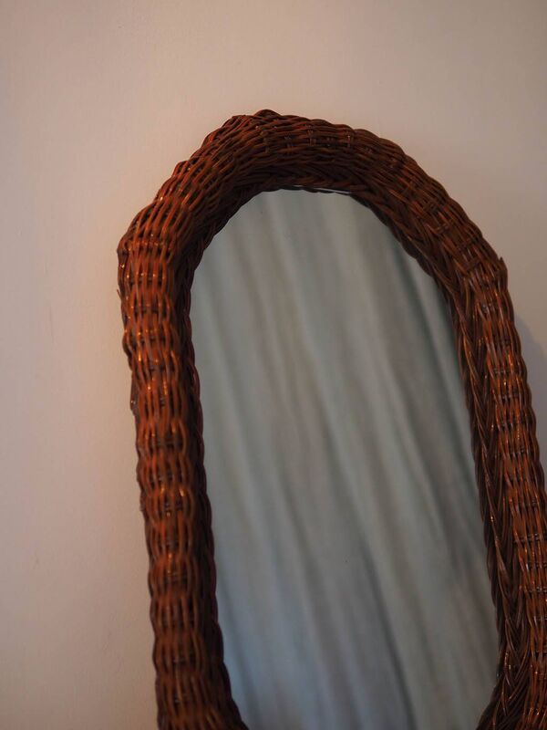 Miroir en osier tréssé