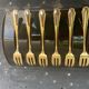 6 small forks in gold gilded with fine vintage gold