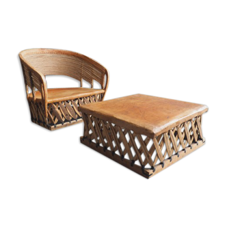 Mexican Chair with table 80 s