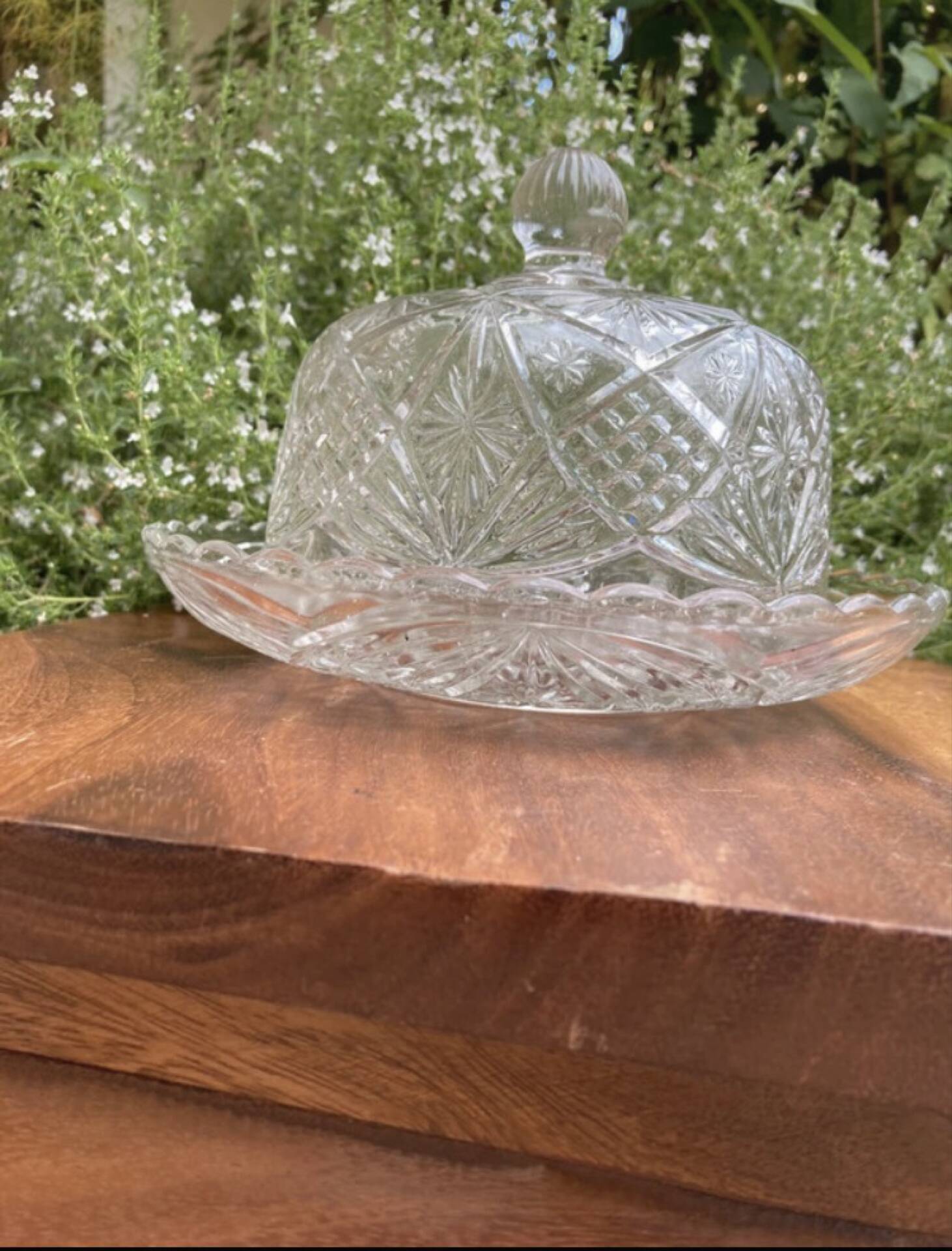 Pressed and moulded glass cheese dome