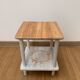 Wooden chalk bedside table and its stencil