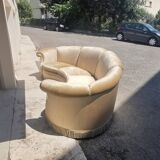 4-seater half-moon velvet sofa in excellent condition