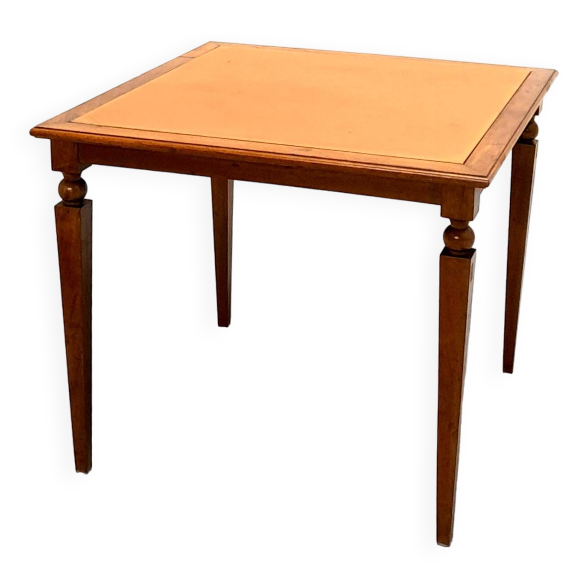 Vintage 50s reversible caramel leather covered bridge/games table