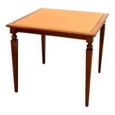 Vintage 50s reversible caramel leather covered bridge/games table