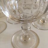 set of 8 19th crystal glasses ringing faceted