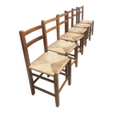 Set of 6 straw chairs