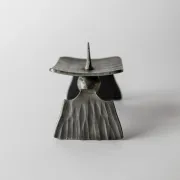 Vintage brutalist iron candlestick from the 1970s.