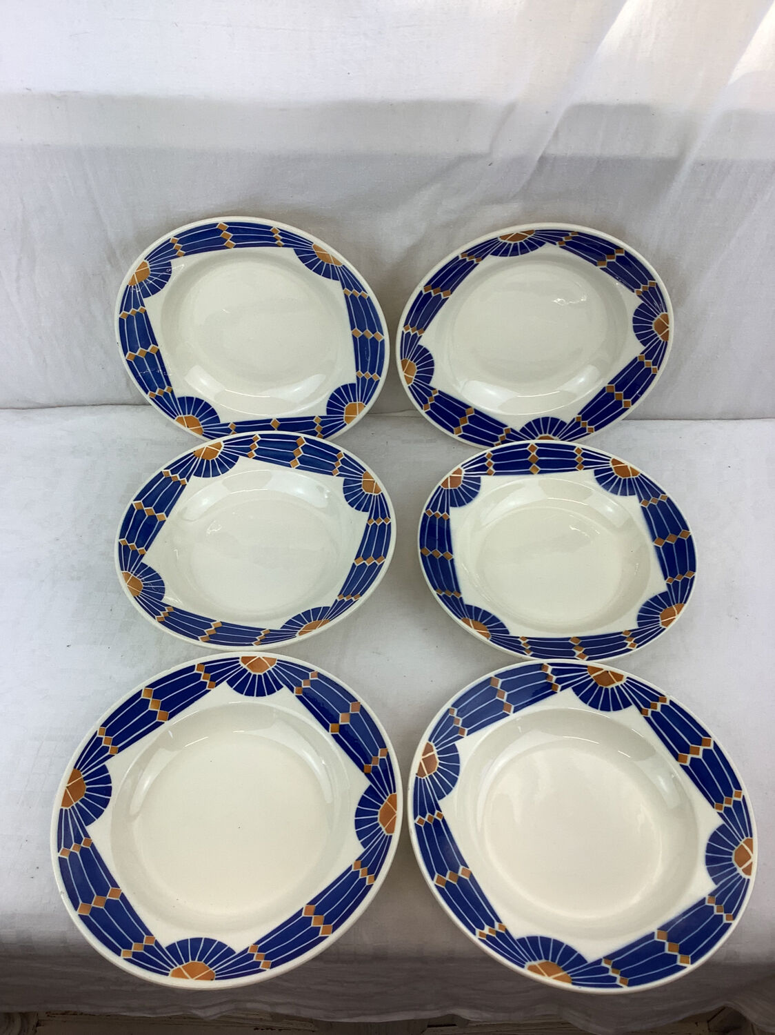 6 hollow plates made in france badonviller