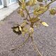 Florentine gold metal floral glass coffee table