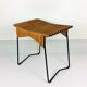 Tabouret vintage rotin et métal 1950