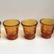 Set of 5 amber liquor glasses in duralex 60s molded glass