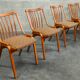 Set of 4 fabric chairs by Ton Bystrice 1960