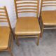 Danish ensemble transformable table 114 cm / 154 + 4 modernist chairs from the 1970s.