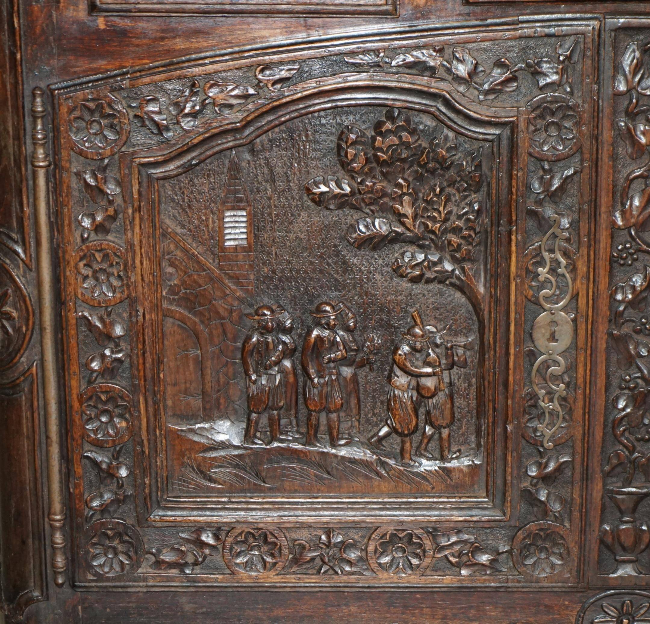 Antique Dutch carved placard, circa 1860.