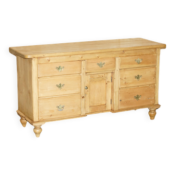 Buffet de Régisseuse Antique Restauré en Pin Vers 1860