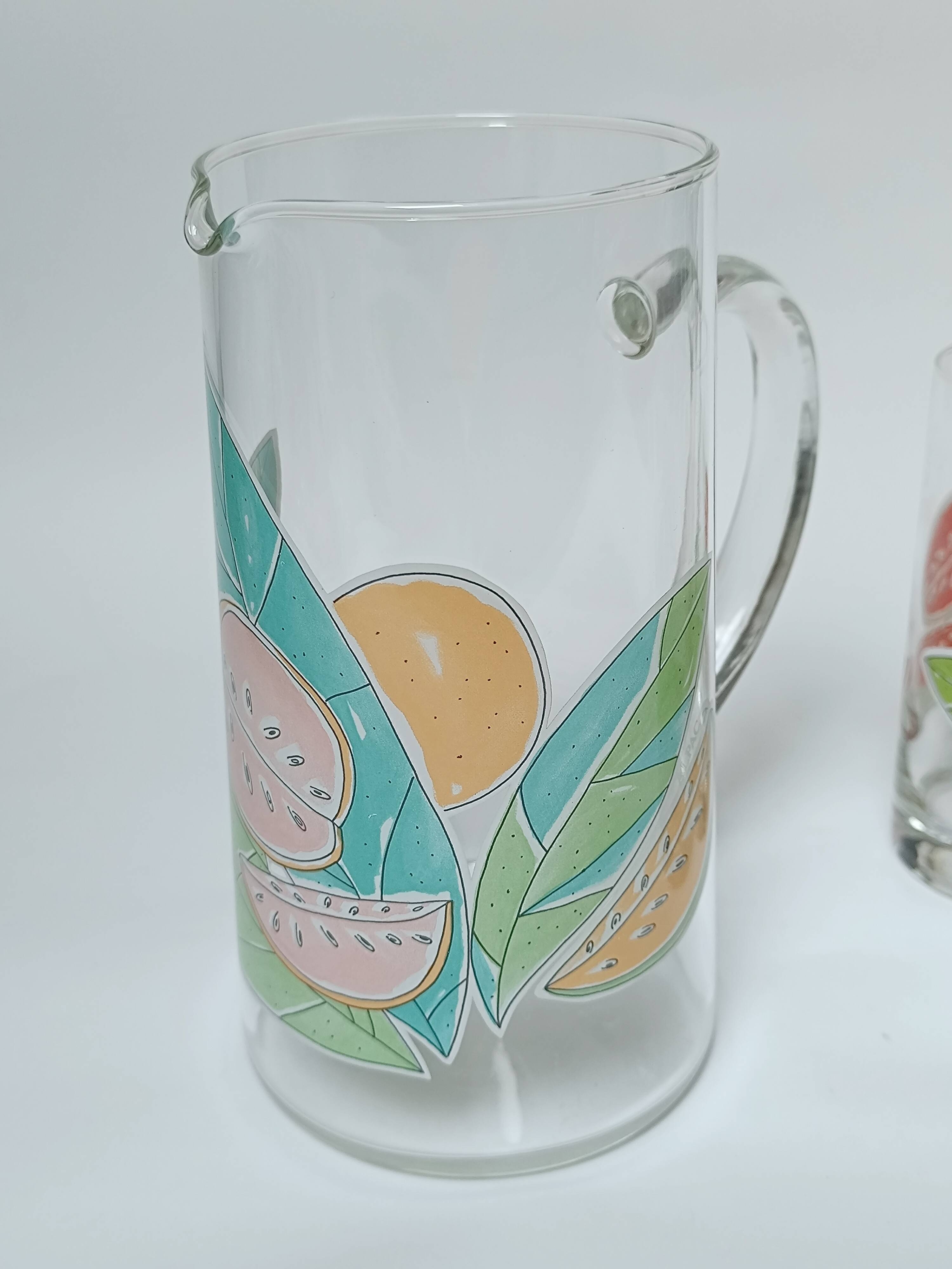 6 verres + carafe à orangeade