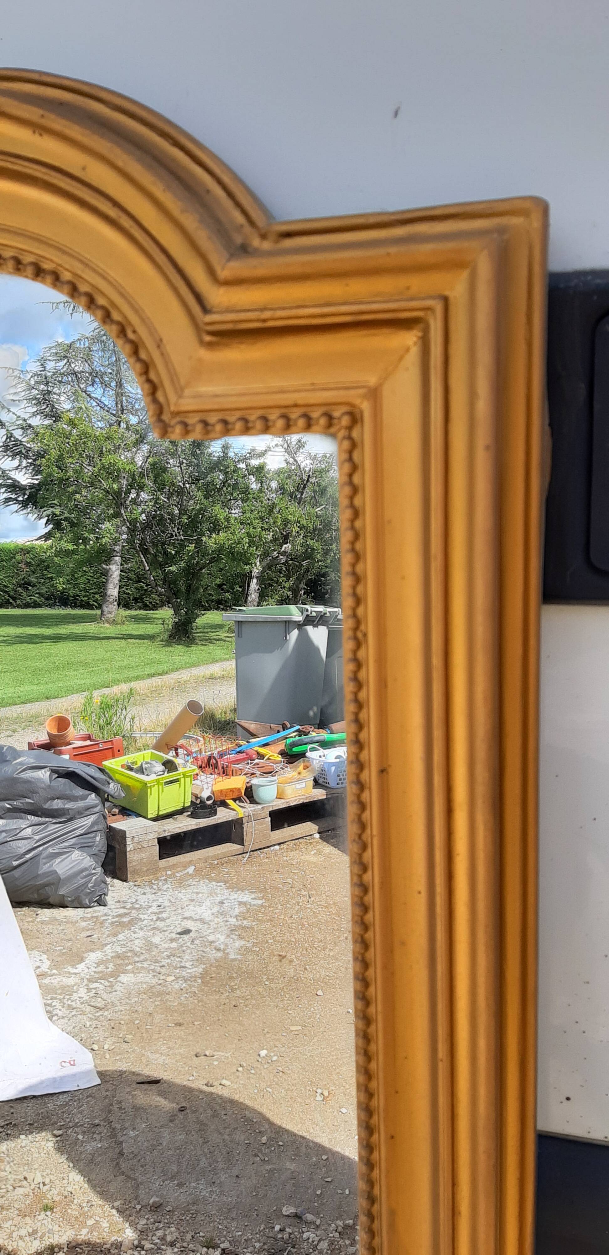 Mirror 19th Wood and Golden Stuk 83x138cm