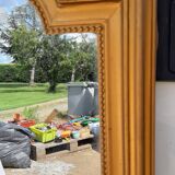 Mirror 19th Wood and Golden Stuk 83x138cm