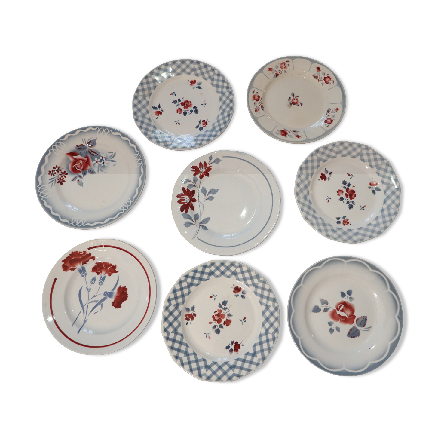 Plates Digoin Sarreguemines, St Amand and Moulin des loups