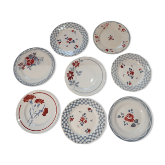 Plates Digoin Sarreguemines, St Amand and Moulin des loups