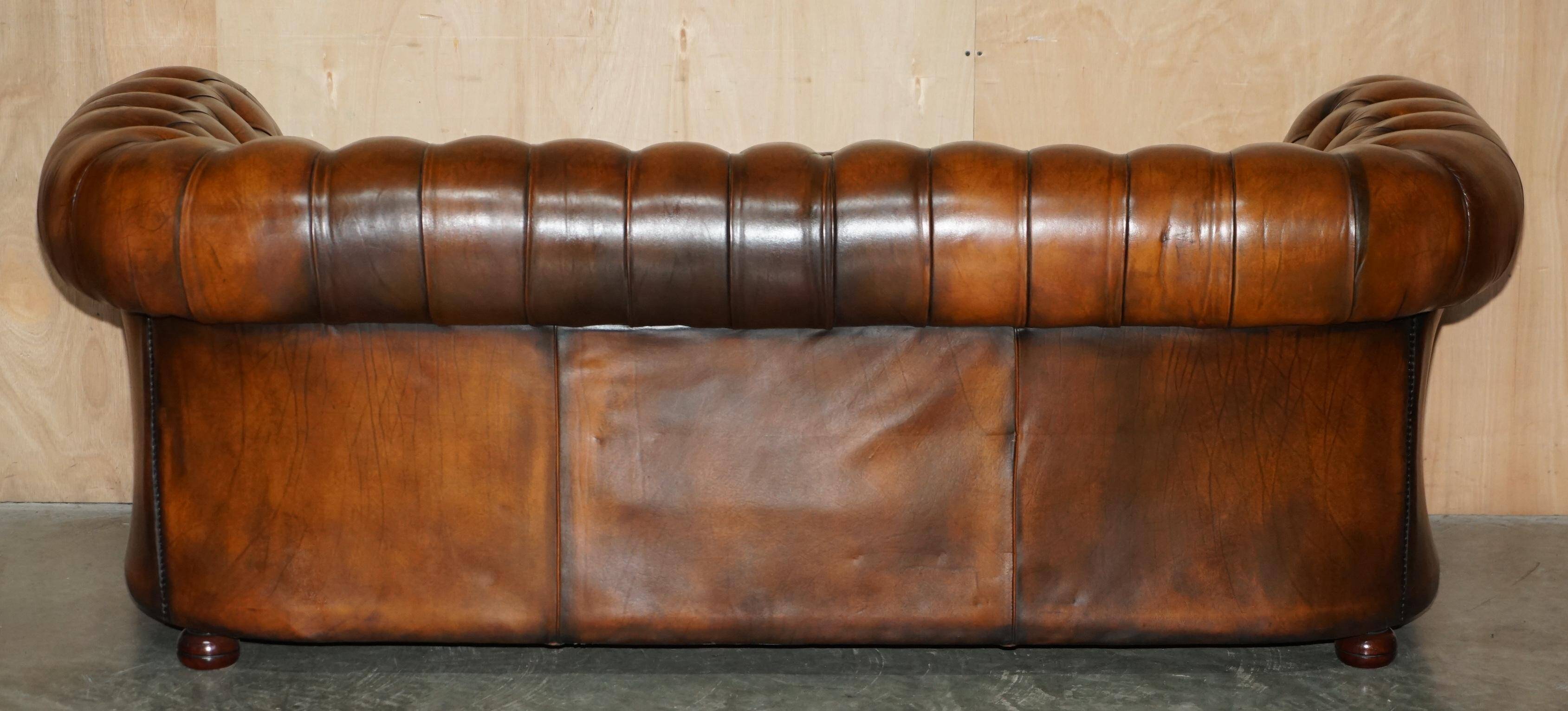 Chesterfield leather sofa, Art Deco style, fully restored.