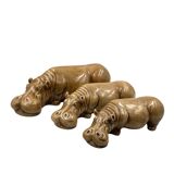 Mid-century Set of 3 ceramic hippos, Zaccagnini Italy 1950s