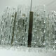 1960s kaiser mid century CHANDELIER chrome hanging light with 12 glass tubes