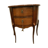 Commode demi lune de style Louis XV en marqueterie XX siècle