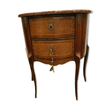 Louis XV style half-moon chest of drawers in XX century marquetry