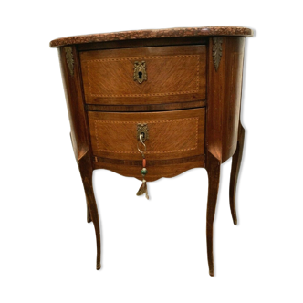 Louis XV style half-moon chest of drawers in XX century marquetry